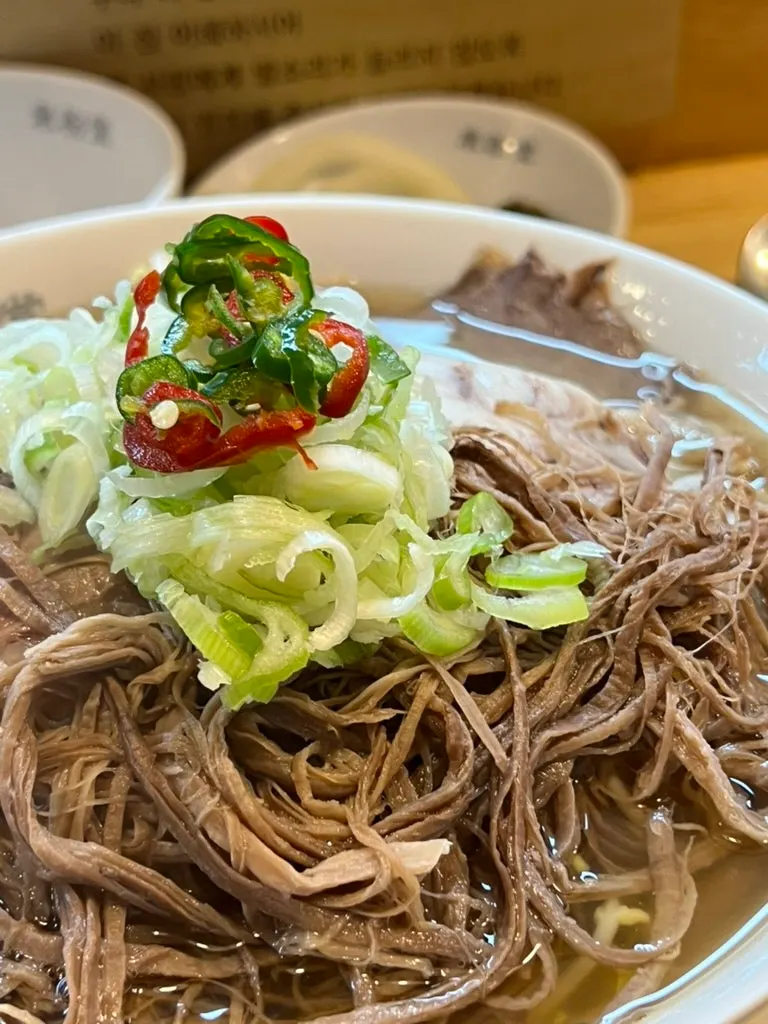 Brisket piled on top of the pho