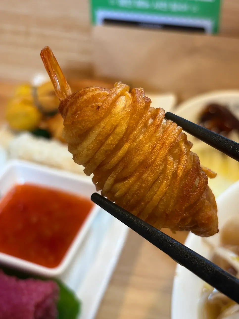 Crispy-outside, tender-inside shrimp-wrapped potato