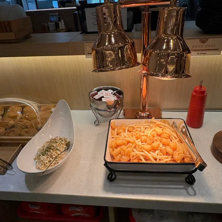 Plate of side dishes from the self-serve bar