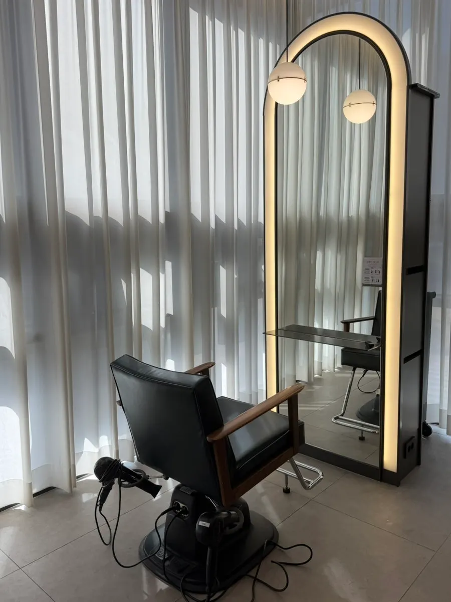 White Zone seating with floor-to-ceiling windows