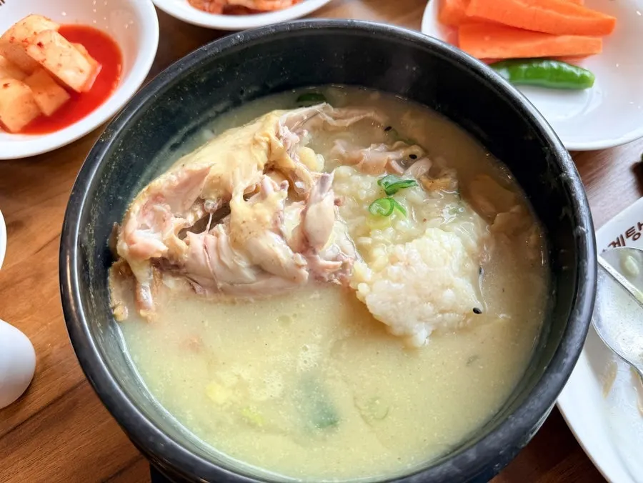 드림삼계탕 삼계탕 한 상 전체 모습