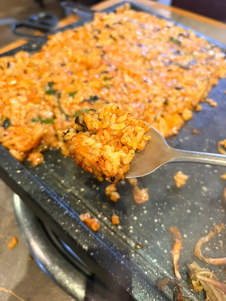Nurungji fried rice cooked in meat fat