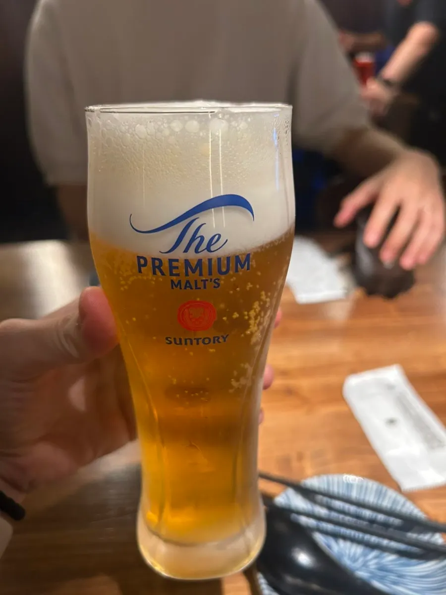 수산장 동탄점 산토리 생맥주 한 잔
