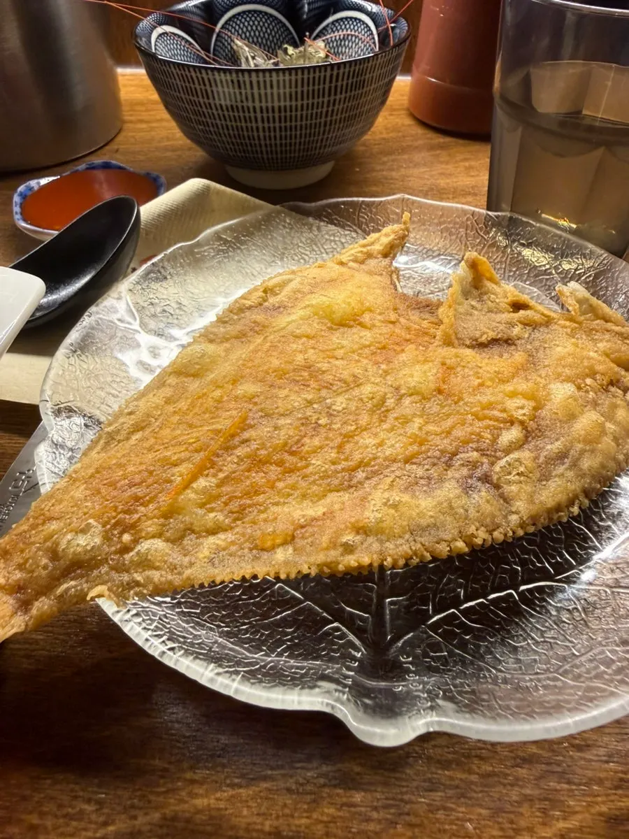 Fried flatfish served as a basic drinking snack