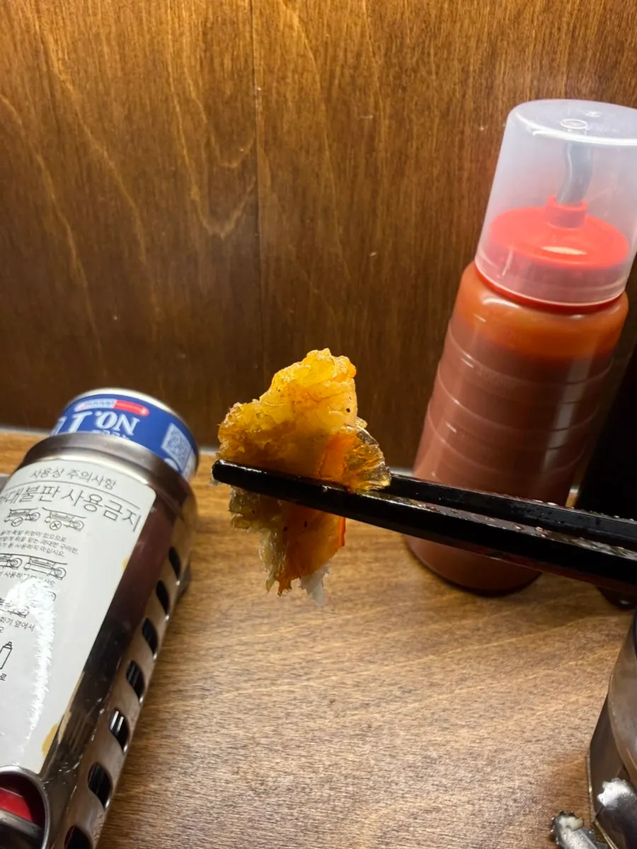 Meat inside a shrimp head