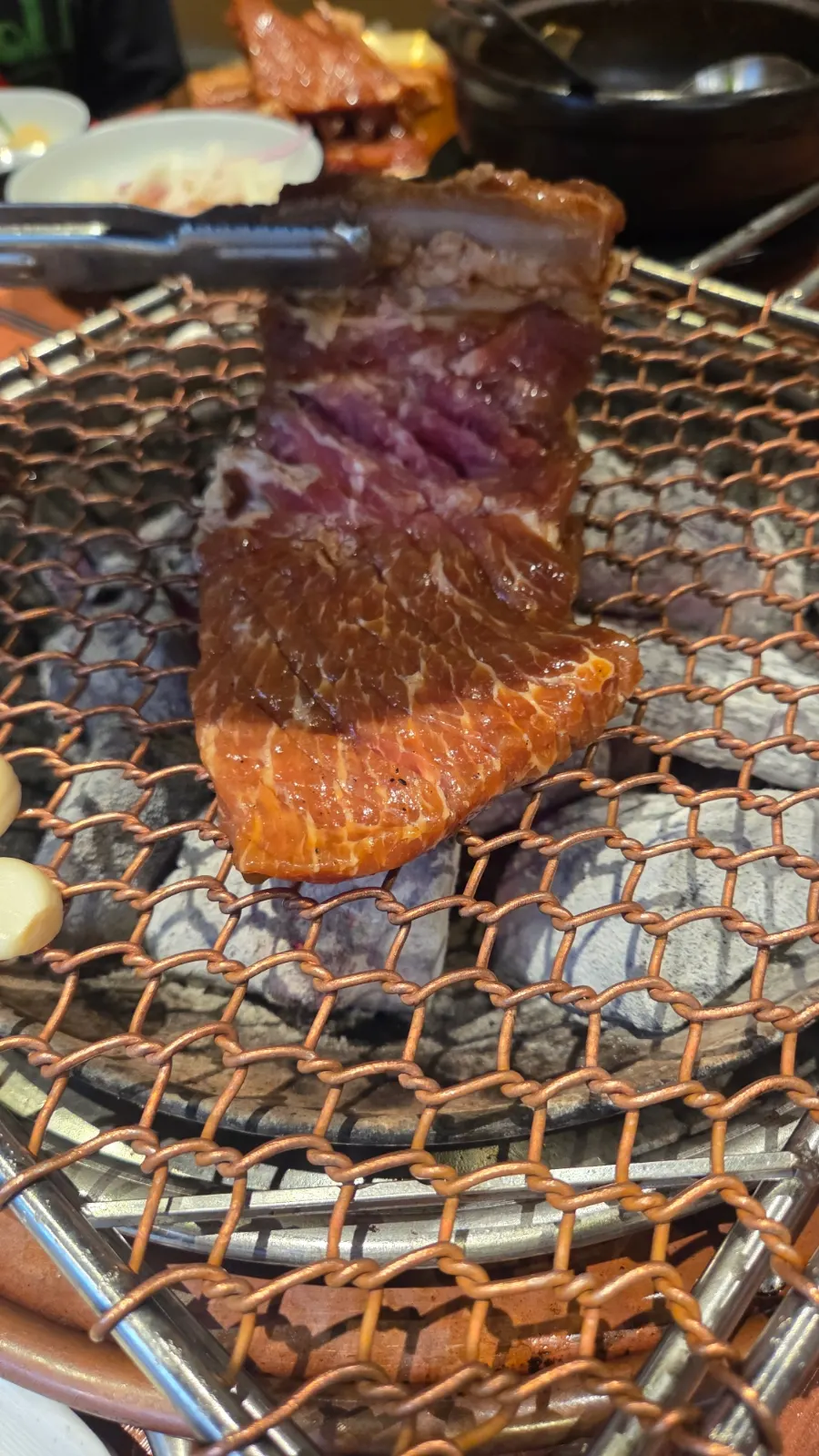 Marinated pork ribs with the rib bone attached
