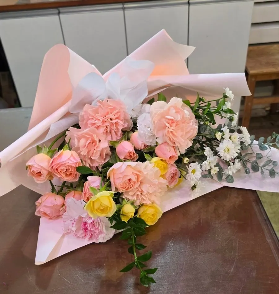 선물용 꽃다발 포장