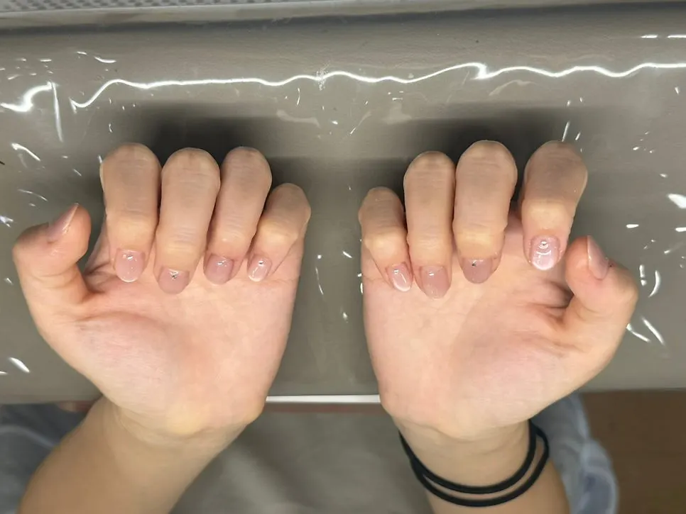 Finished subtle wedding nails