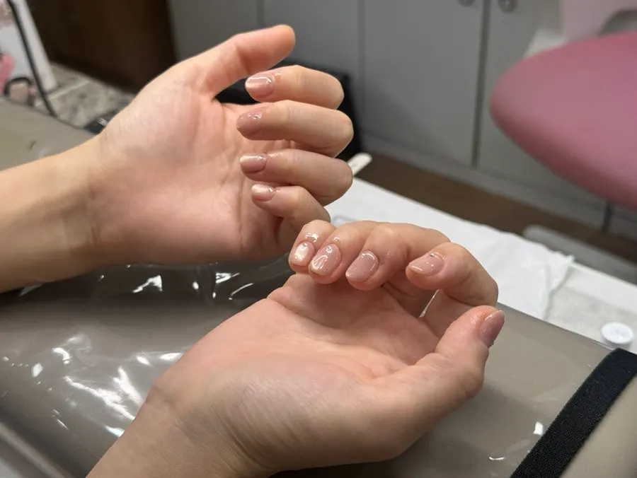 Finished wedding nails from another angle