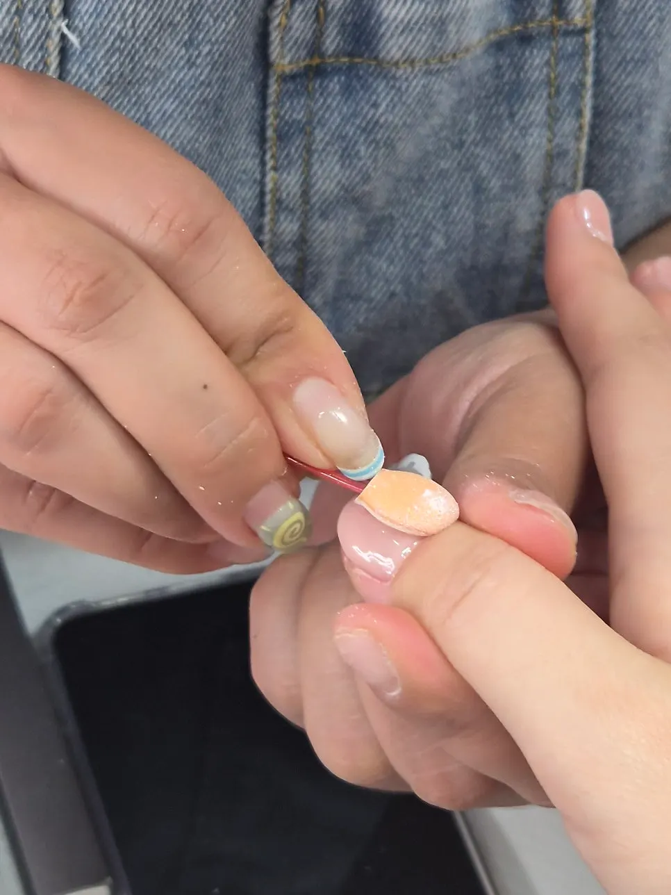 Comparing various pink color samples