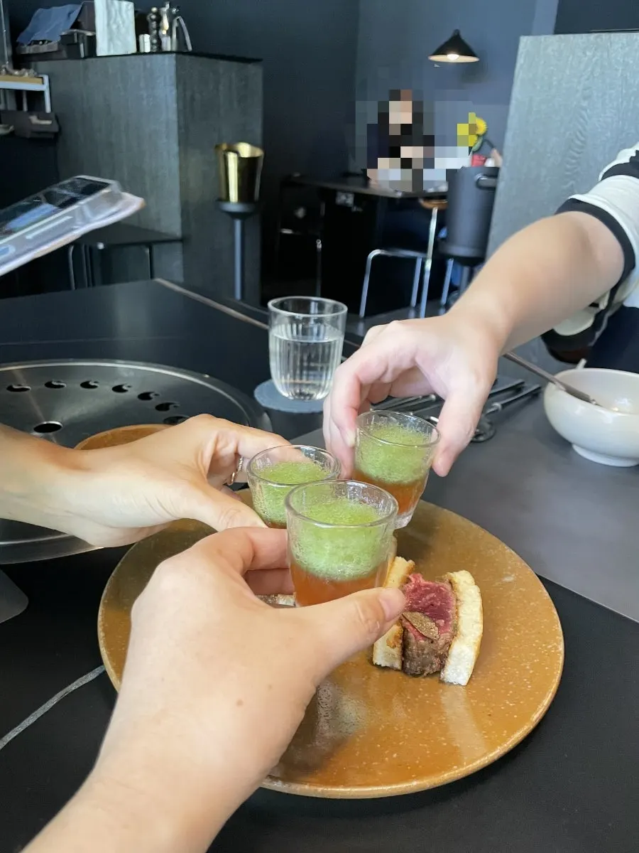 Warm Hanwoo course dish