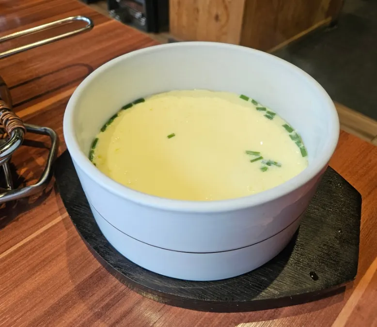 Generous serving of soft steamed egg