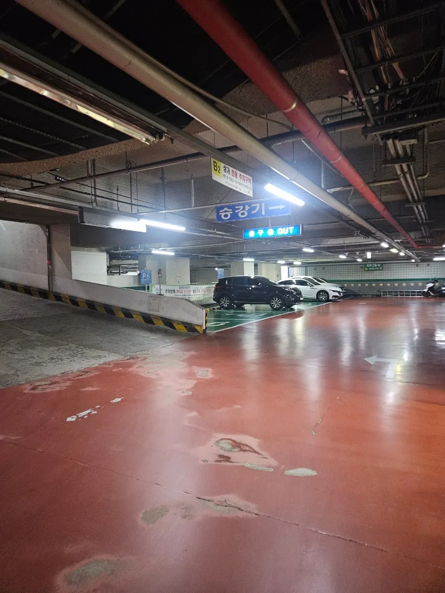 Entrance to the in-building parking lot at Grill the Terrace