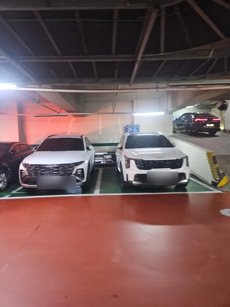 Spacious in-building parking area