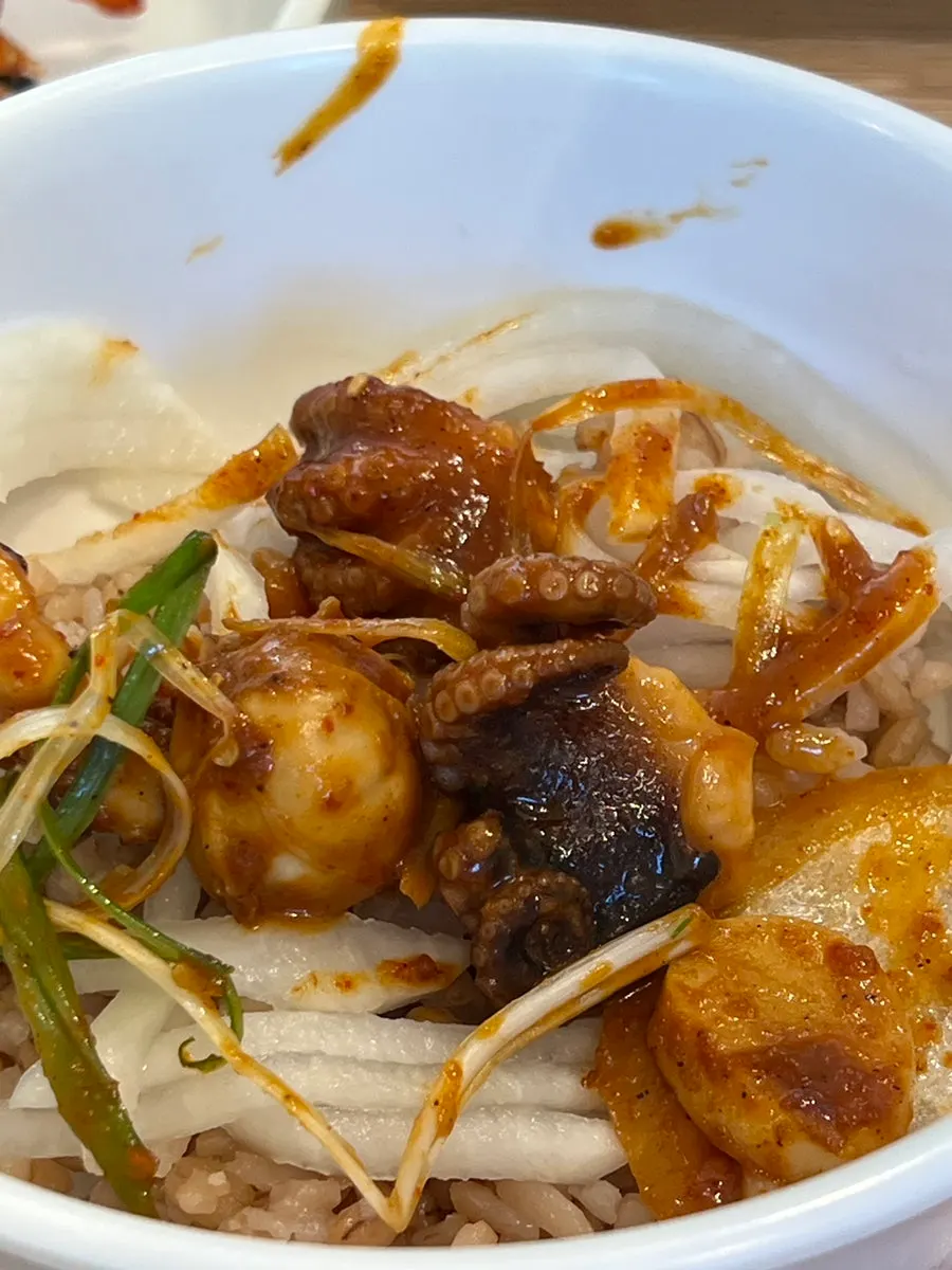 Spicy seasoned grilled octopus