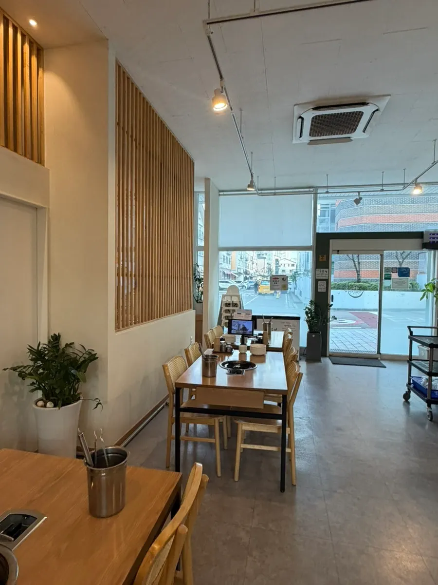 Hall with widely spaced tables