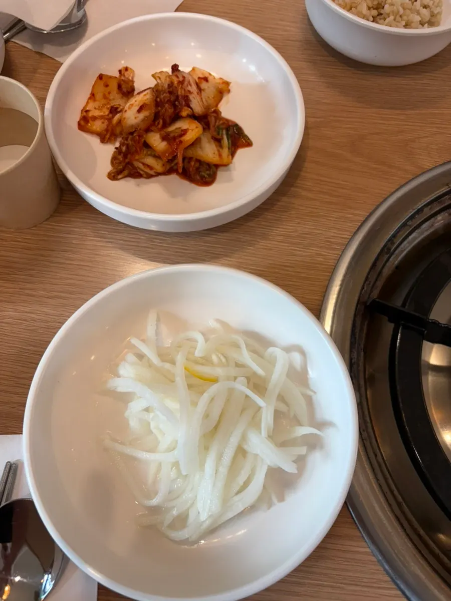 Table set with basic side dishes