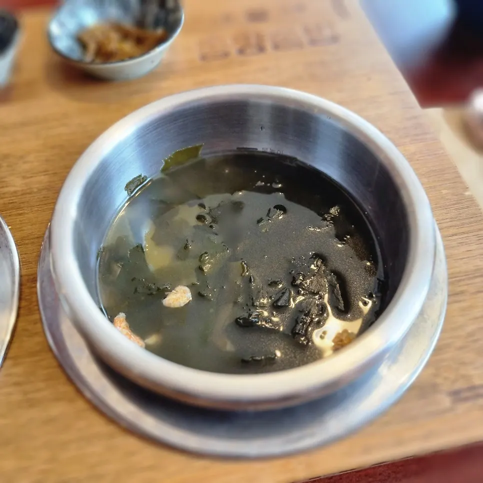 A pot rice spread set for a meal with parents