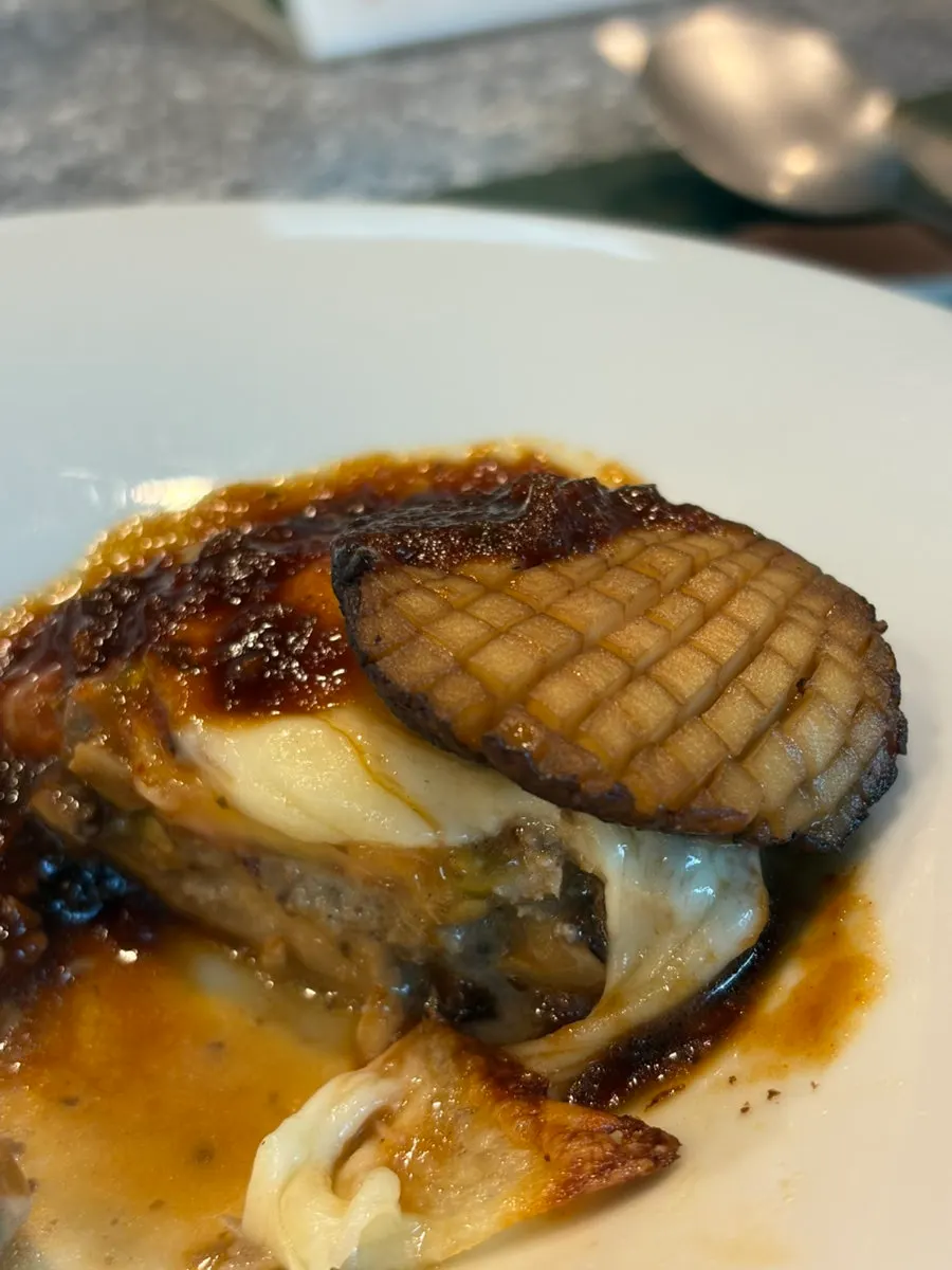 Lasagna with shiitake mushroom and truffle white ragu