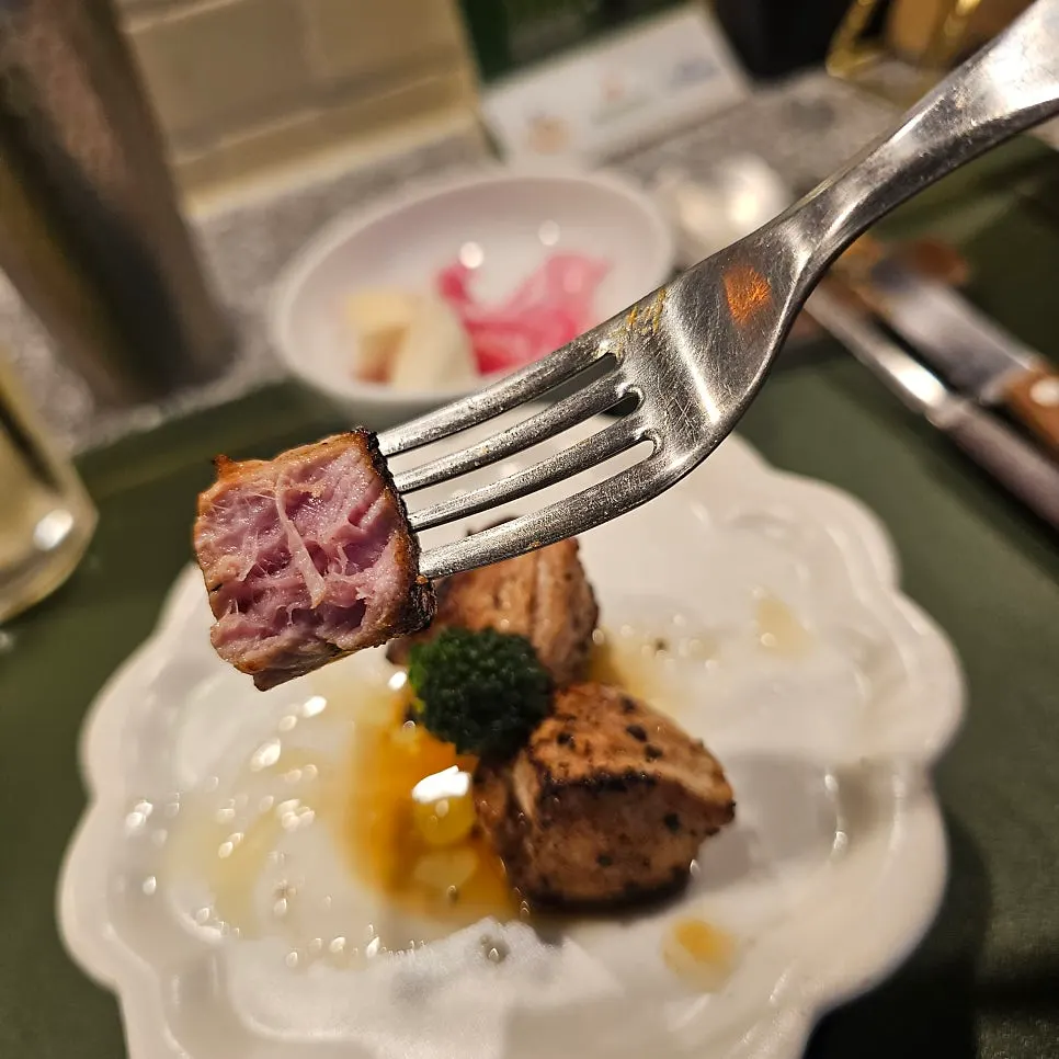 Shio koji tenderloin with button mushroom and sun-dried tomato