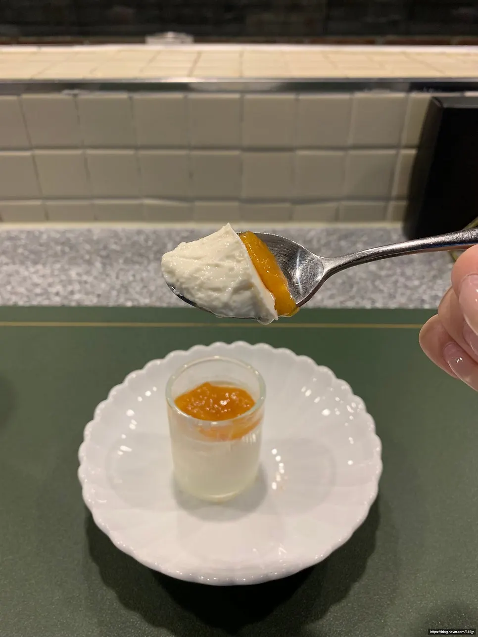 Panna cotta served for dessert