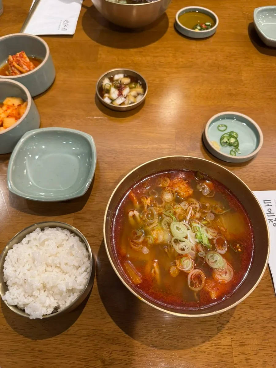 얼큰한 국물의 한우양곰탕 클로즈업