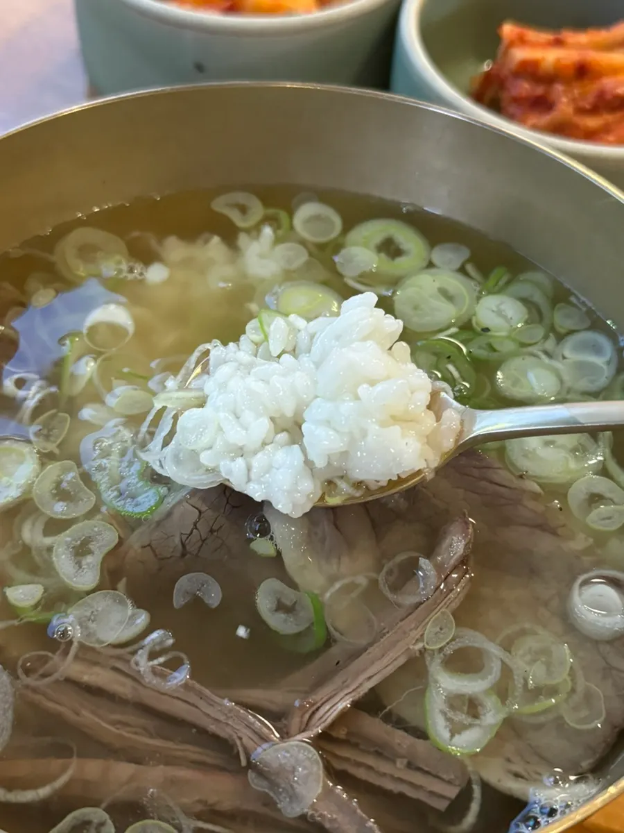 Clear beef gomtang special with brisket and flank meat