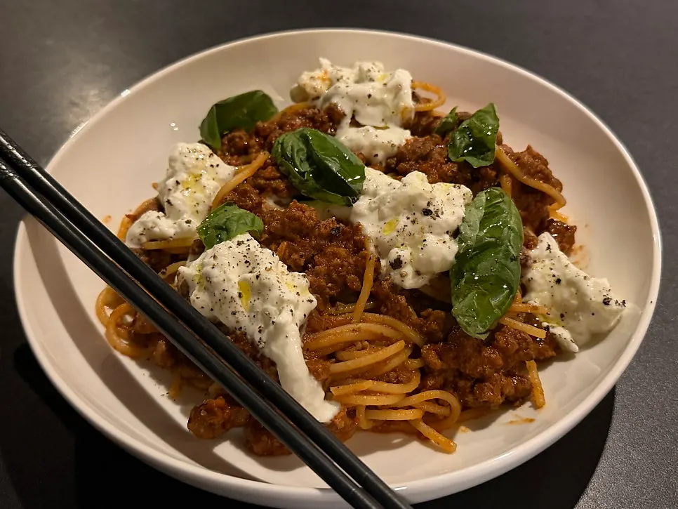 Bolognese pasta with handmade ragu sauce