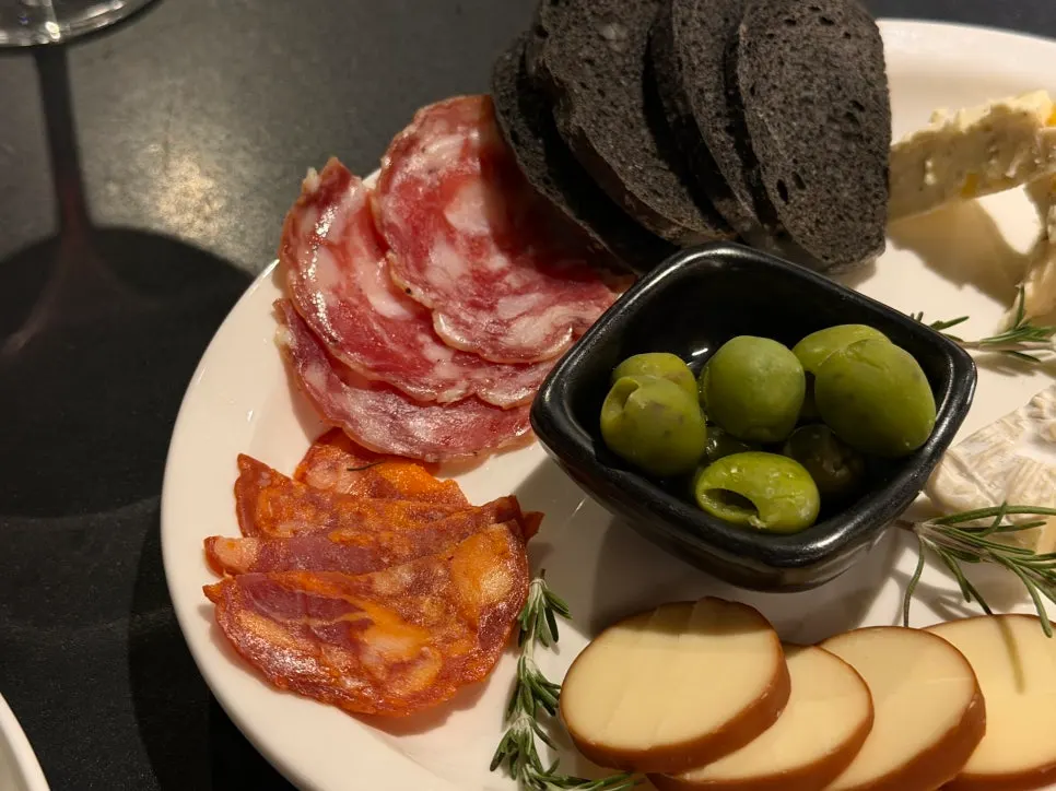 Jamón, salami, and chorizo charcuterie spread