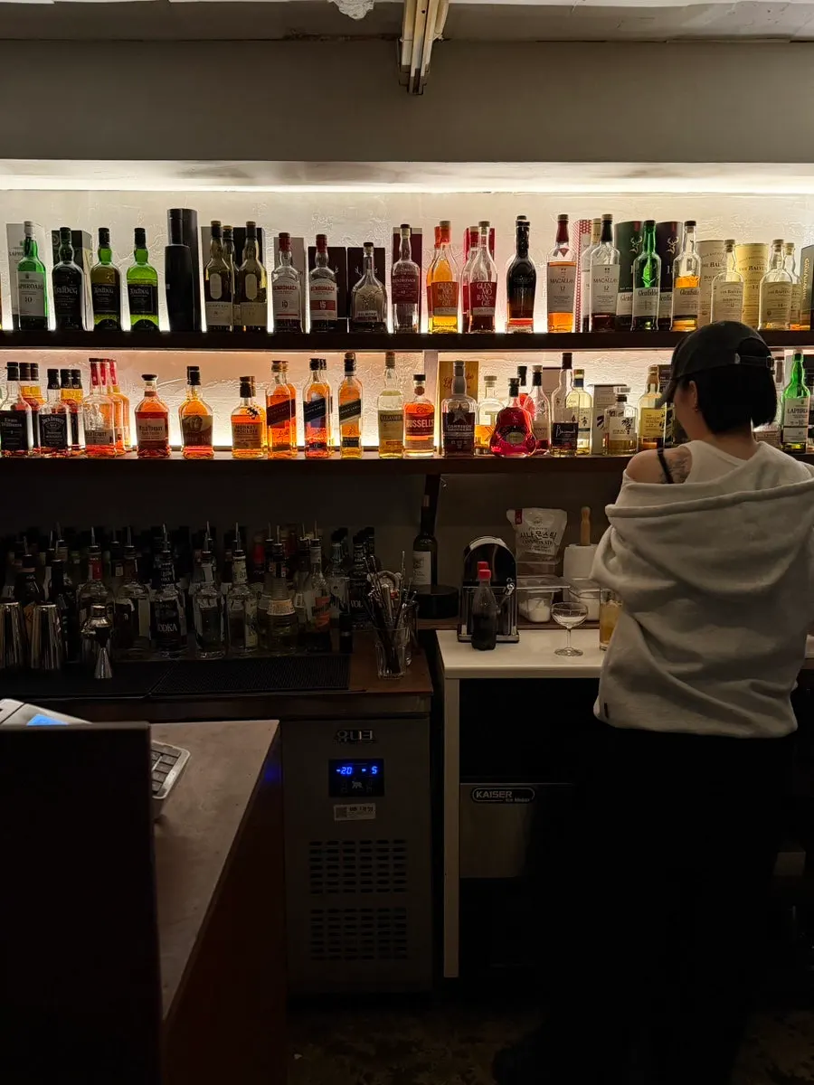 Mirror photo taken inside Doran Honsul Bar Hongdae Branch