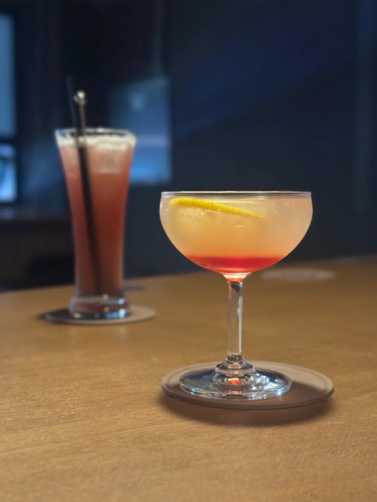 Yadoran and Peach Crush cocktails at Doran Honsul Bar