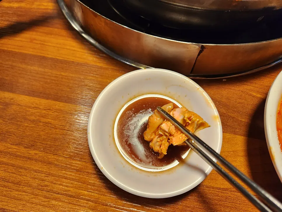 Dakdoritang breast meat dipped in the special sauce