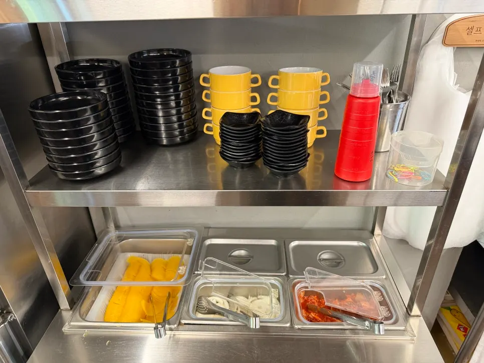 Self-serve bar with kimchi
