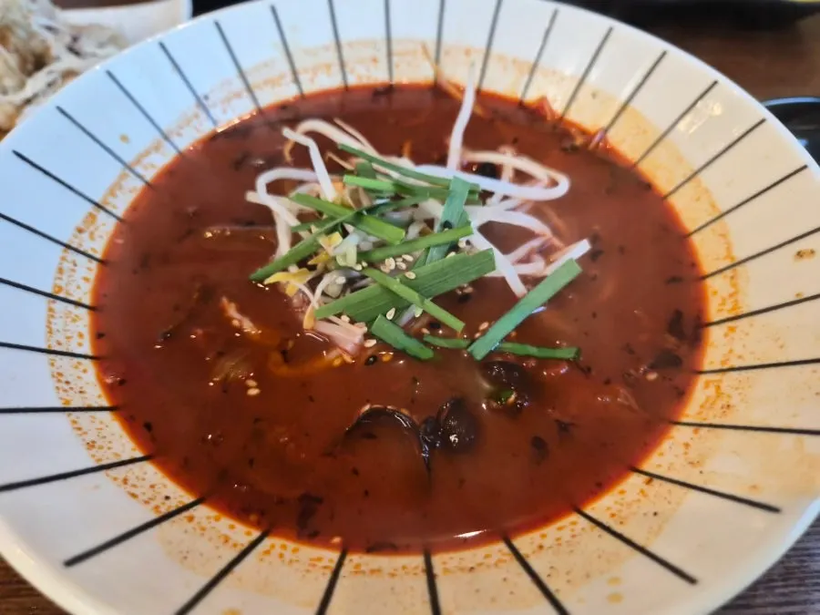 A bowl of smoky sundubu jjamppong rice