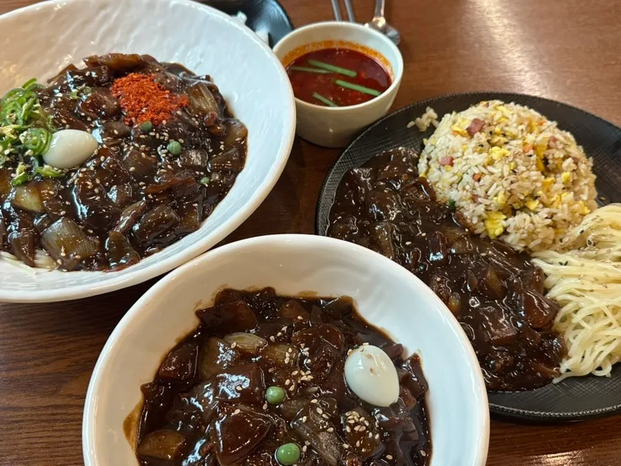 Cross-section of sweet and sour pork with sauce