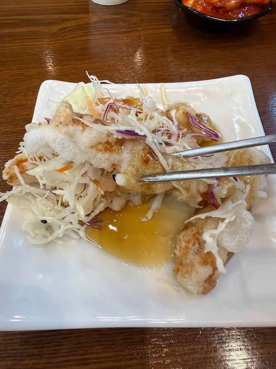 세트로 나온 찹쌀탕수육 한 접시