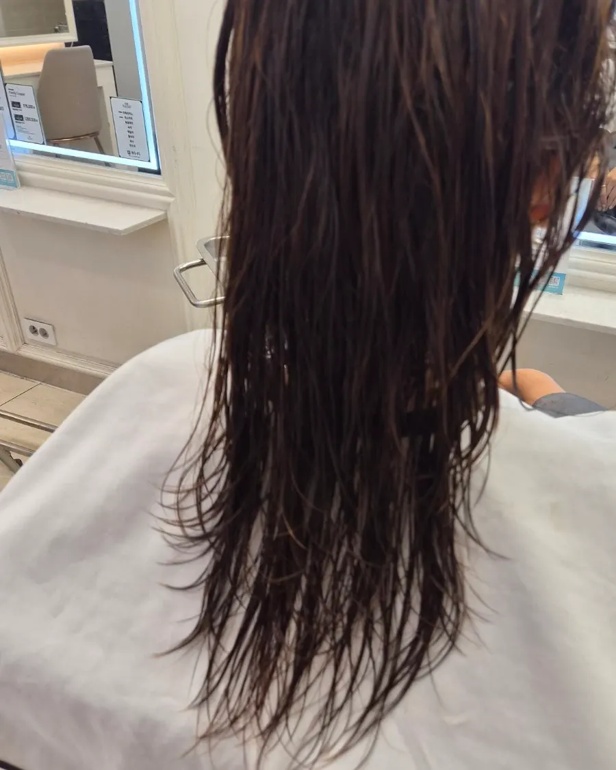 Smooth hair after the clinic and full blow-dry styling