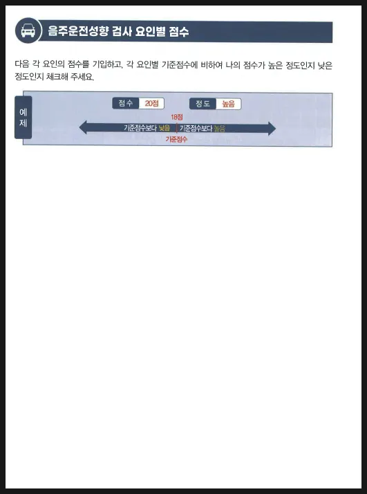 음주 습관 점검을 위한 성향검사 자가진단 자료