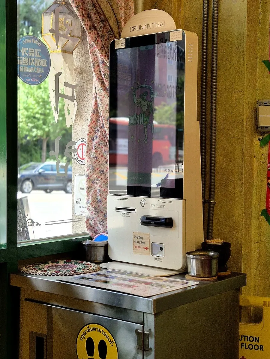 Kiosk ordering screen at Drunken Thai Sangam Branch
