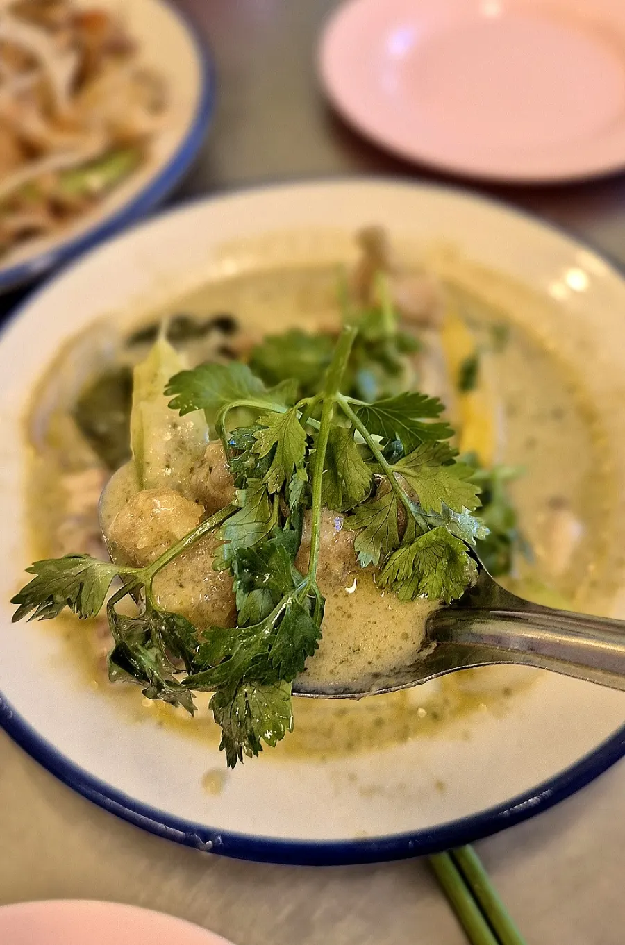 Green curry ingredients and spices