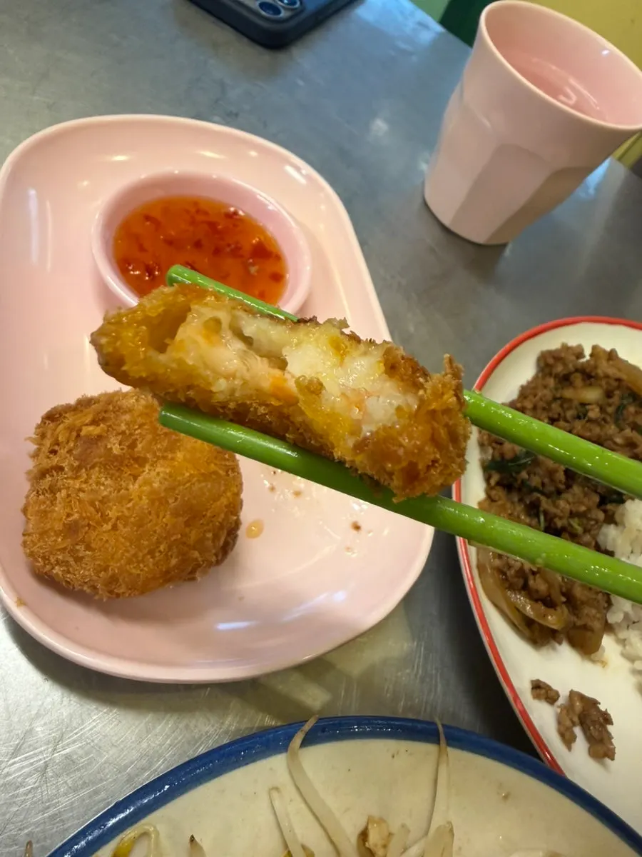 Shrimp croquettes served with chili sauce