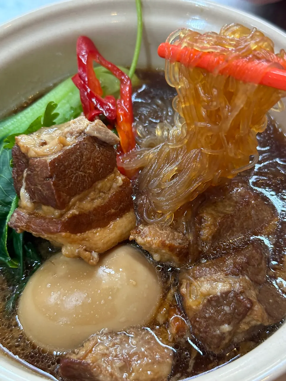 Kai moo palo eaten with rice