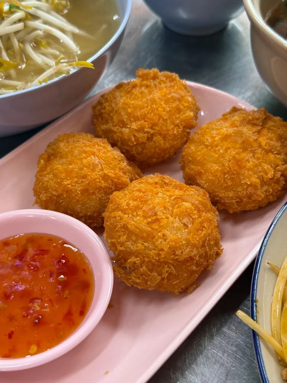 Plate of four pieces of todman goong
