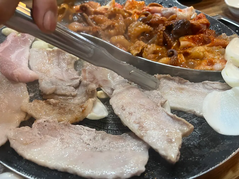 Pork belly on the grill
