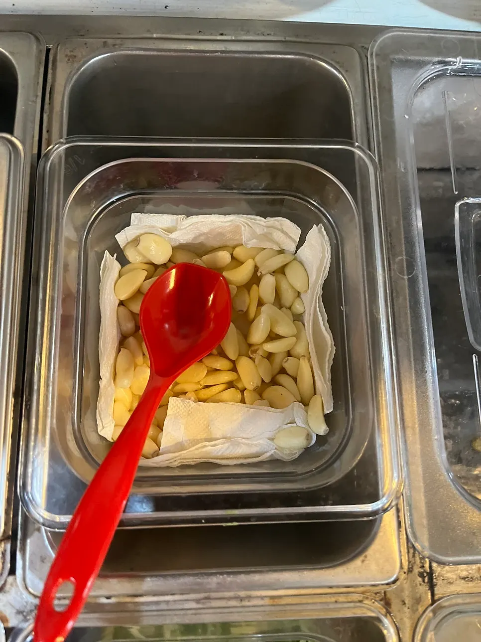 Self-service bar items to pair with meat and webfoot octopus