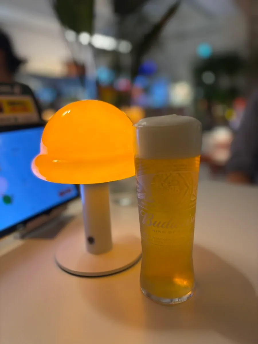 Glass of draft Budweiser