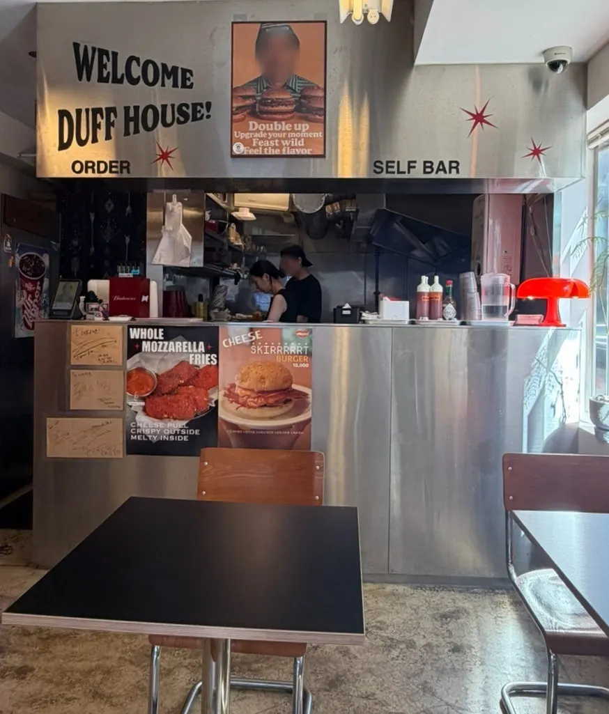 Vintage-style interior of Dufftown Burger