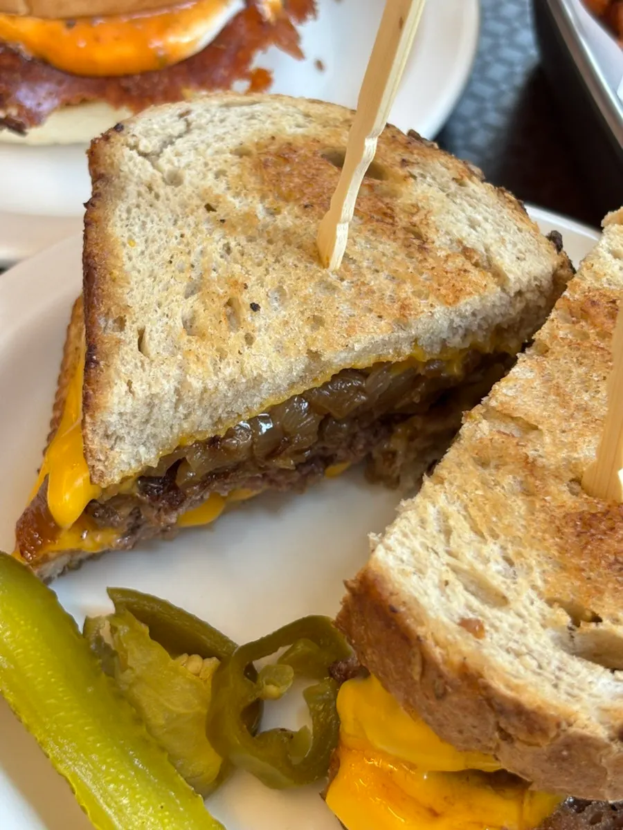 Table spread of Dufftown's best-selling burger