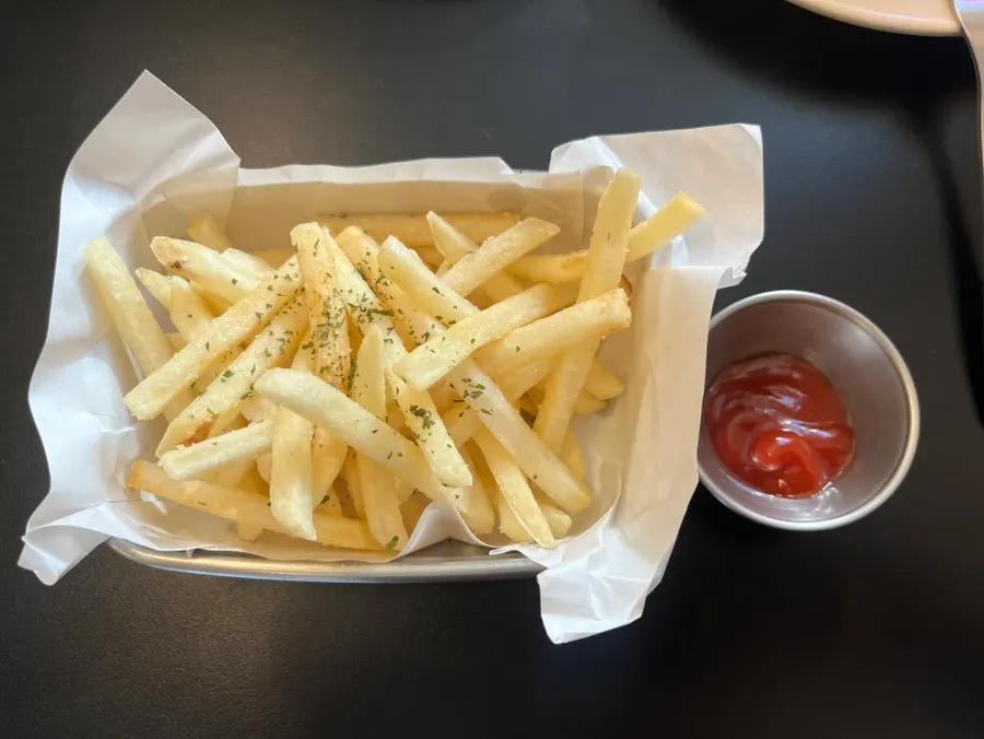 Plain fries and drink served as part of the set