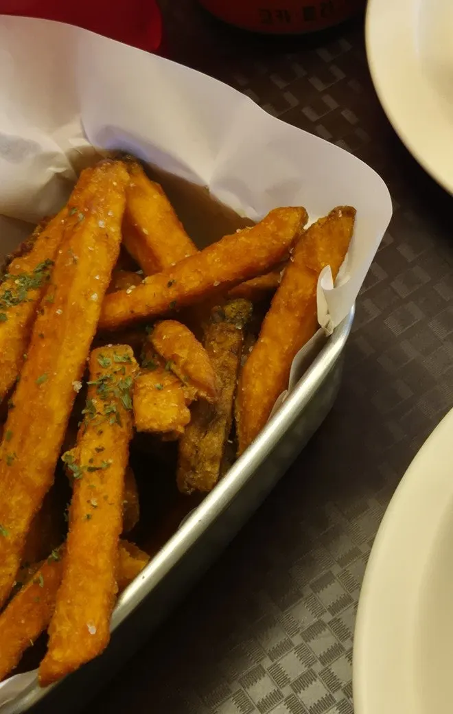 Sweet potato fries ordered as a side